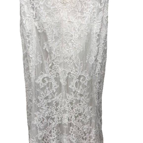 WATTERS 4011T Wedding Gown White Lace Mesh Dress 22W Bridal Maxi Train NWOT - Picture 9 of 13